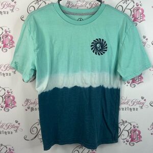 Volcom tshirt boys tie dye ombré Gradient Blue and White Kids Shirt tee shirt